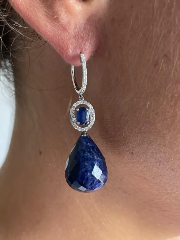 Roman Joyero Pendientes<BRIEF, pendientes desmontables de brillantes y zafiros