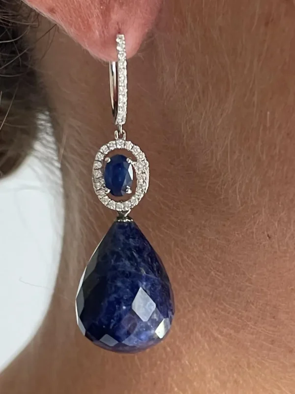 Roman Joyero Pendientes<BRIEF, pendientes desmontables de brillantes y zafiros
