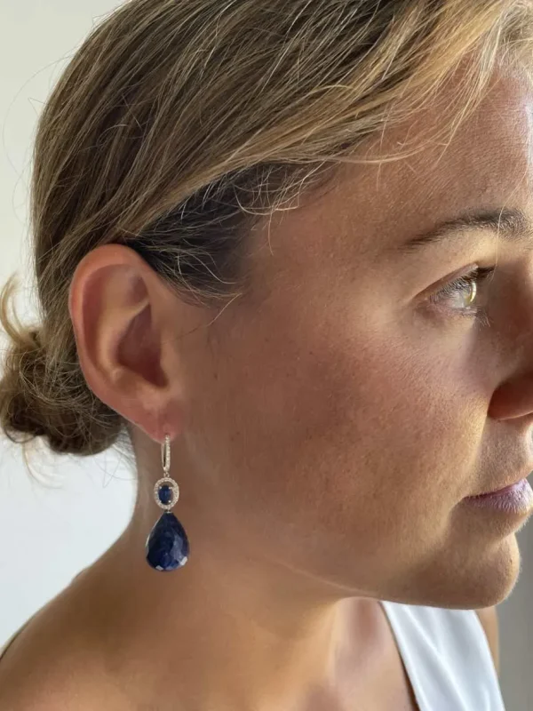 Roman Joyero Pendientes<BRIEF, pendientes desmontables de brillantes y zafiros