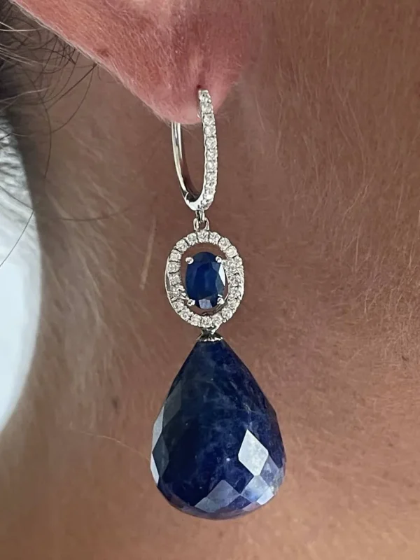 Roman Joyero Pendientes<BRIEF, pendientes desmontables de brillantes y zafiros