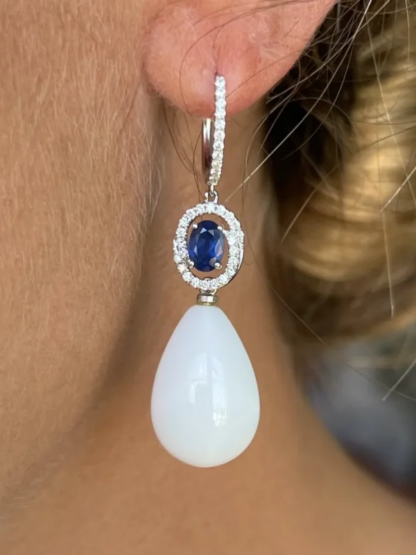 Roman Joyero Pendientes<BRIEF, pendientes desmontables de brillantes y zafiros