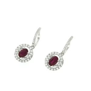 Roman Joyero Pendientes<BRIGA, pendientes largos de brillantes y rubí