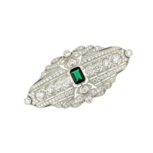 Roman Joyero Broches<Broche BLEDO tipo art deco en plata 925 ml con circonitas con centro