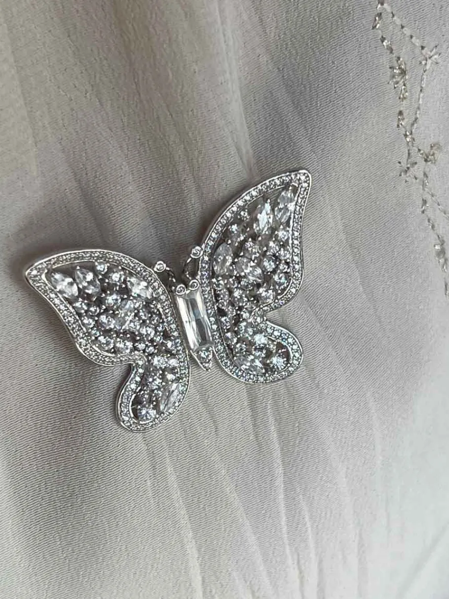 broche_de_plata_butterfly_4.webp Roman Joyero Broches<Broche de plata BUTTERFLY con circonitas