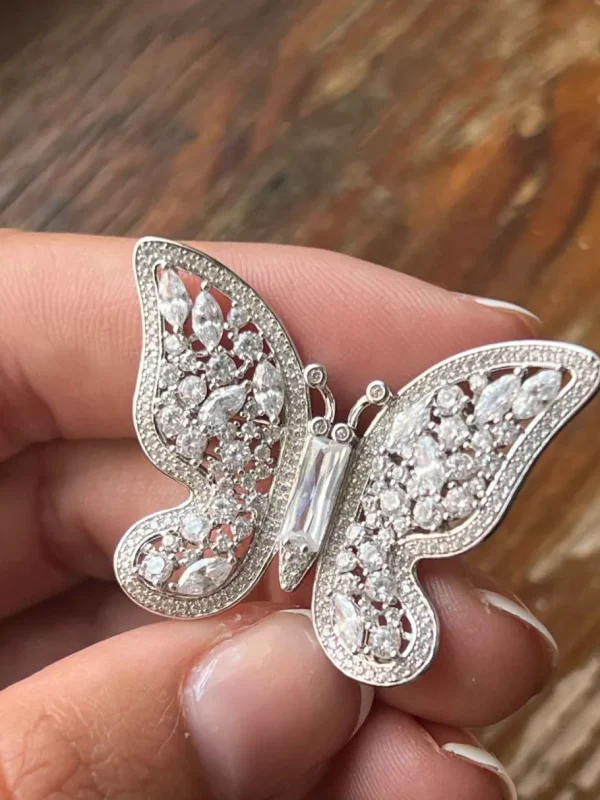 Roman Joyero Broches<Broche de plata BUTTERFLY con circonitas