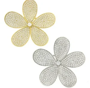 Roman Joyero Broches<Broche de plata PÉTALOS con circonitas