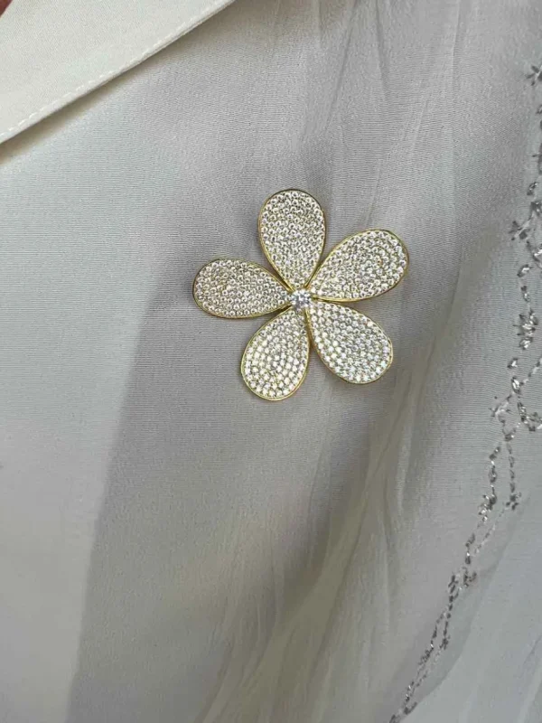 Roman Joyero Broches<Broche de plata PÉTALOS con circonitas