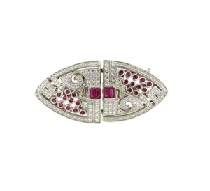 Roman Joyero Broches | Pendientes<Broche DUBAI desmontable en pendientes de plata 925 ml circonitas rubi