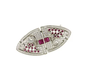 Roman Joyero Broches | Pendientes<Broche DUBAI desmontable en pendientes de plata 925 ml circonitas rubi