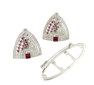 Roman Joyero Broches | Pendientes<Broche DUBAI desmontable en pendientes de plata 925 ml circonitas rubi