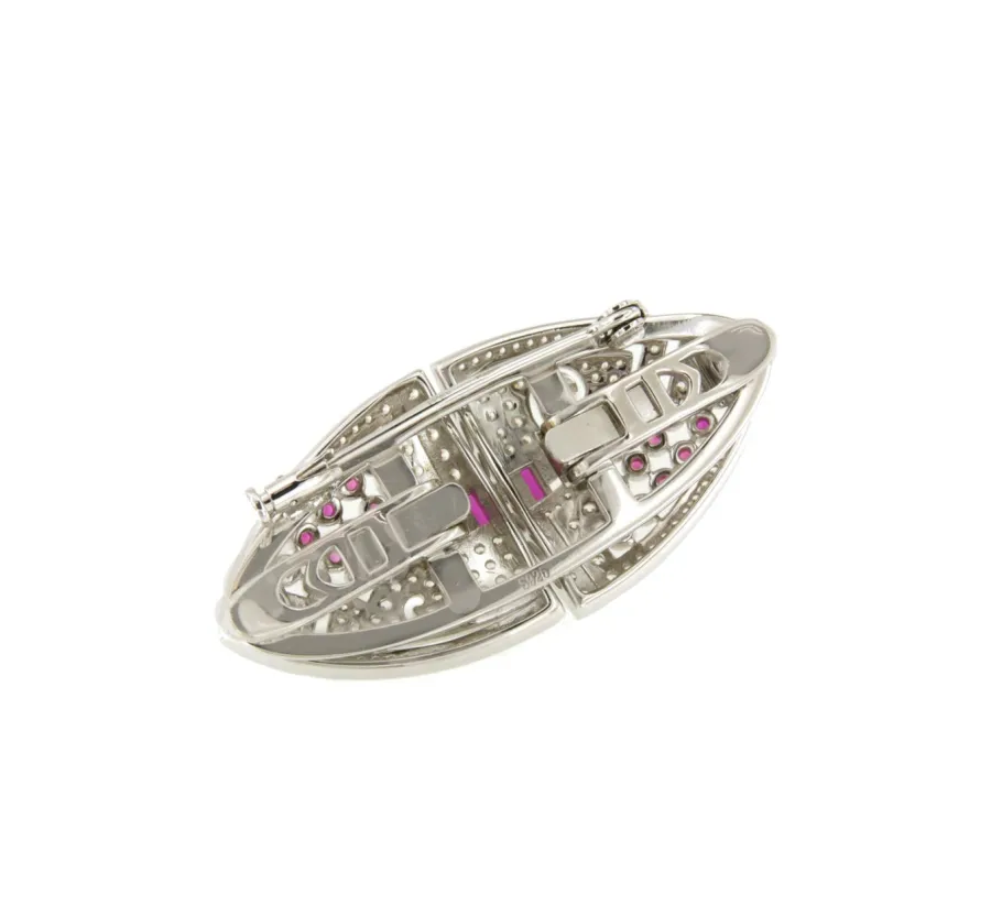 broche_dubai_desmontable__8.webp Roman Joyero Broches | Pendientes<Broche DUBAI desmontable en pendientes de plata 925 ml circonitas rubi
