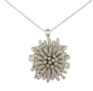 Roman Joyero Broches<Broche FLOR colgante art deco en plata de ley 925 con circonitas.