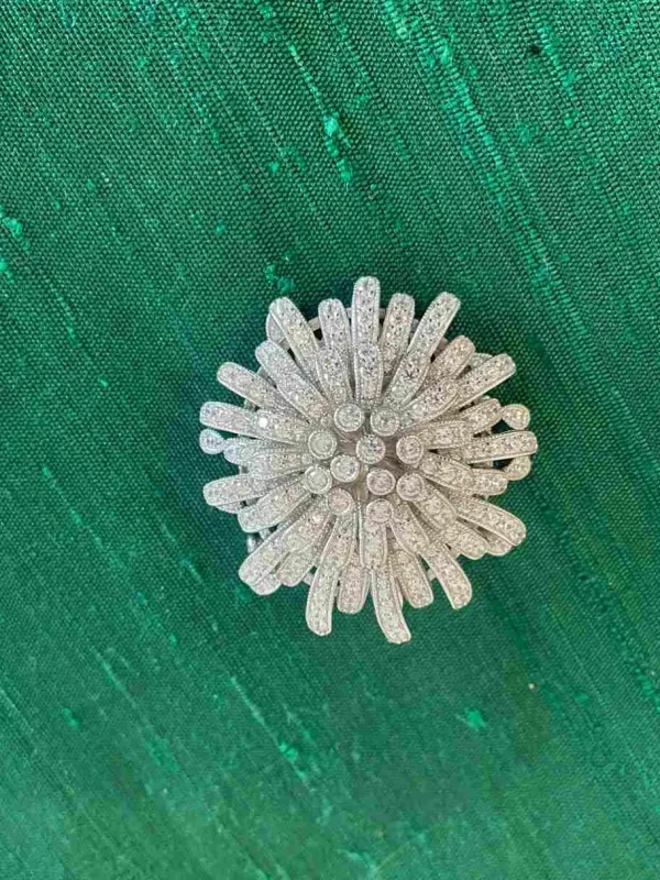 Roman Joyero Broches<Broche FLOR colgante art deco en plata de ley 925 con circonitas.