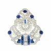 Roman Joyero Broches<Broche GRECIA maravilloso de plata 925 ml con circonitas azules y perlas