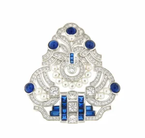 Roman Joyero Broches<Broche GRECIA maravilloso de plata 925 ml con circonitas azules y perlas