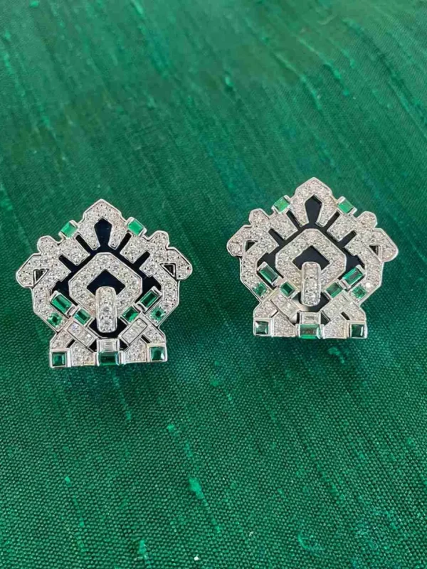 Roman Joyero Broches | Pendientes<Broche HERALDICO desmontable en pendientes en plata 925 y circonitas
