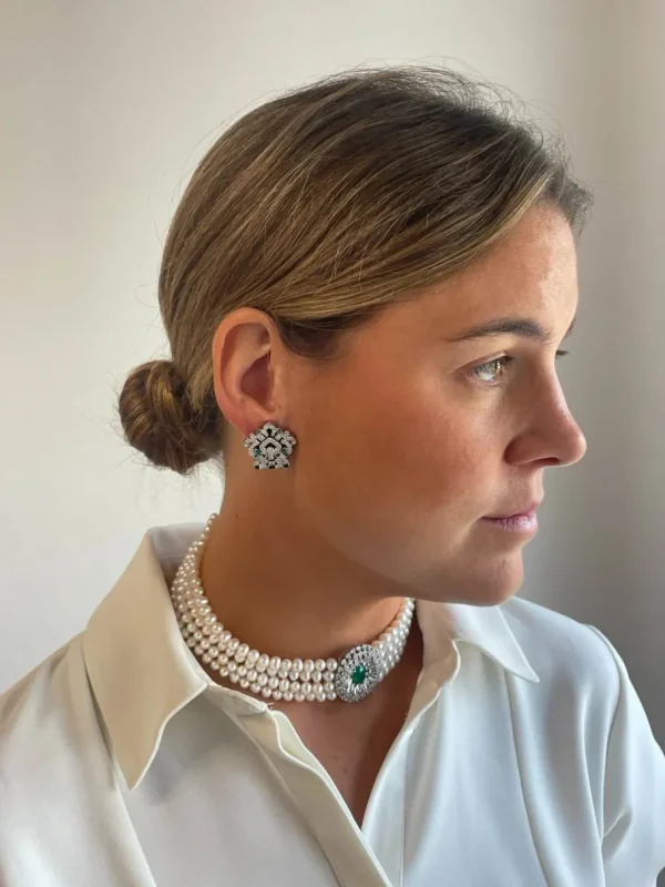 Roman Joyero Broches | Pendientes<Broche HERALDICO desmontable en pendientes en plata 925 y circonitas