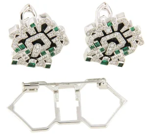 Roman Joyero Broches | Pendientes<Broche HERALDICO desmontable en pendientes en plata 925 y circonitas