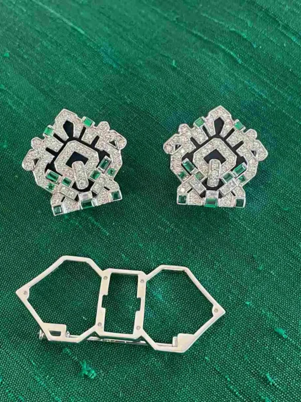 Roman Joyero Broches | Pendientes<Broche HERALDICO desmontable en pendientes en plata 925 y circonitas