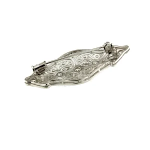 Roman Joyero Broches<Broche JARA art deco en plata de ley 925 con circonitas
