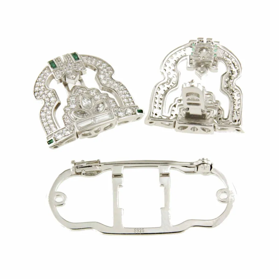 broche_lipan_desmontable__6.webp Roman Joyero Broches | Pendientes<Broche LIPAN desmontable en pendientes en plata 925 y circonitas