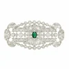 Roman Joyero Broches<Broche maravilloso LISBOA art decó de plata 925 ml con circonitas esmeraldas