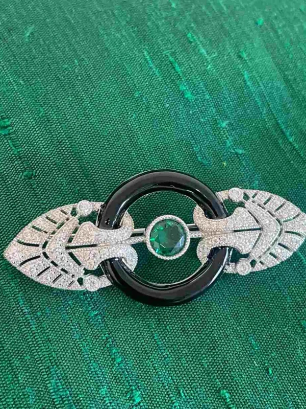 Roman Joyero Broches<Broche POSEIDON plata de 925 ml con circonitas esmalte y piedras