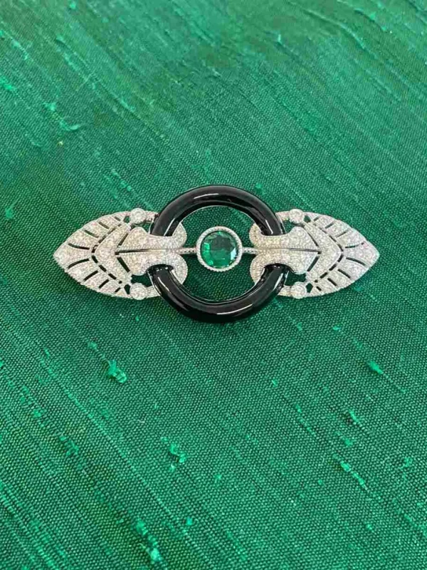 Roman Joyero Broches<Broche POSEIDON plata de 925 ml con circonitas esmalte y piedras