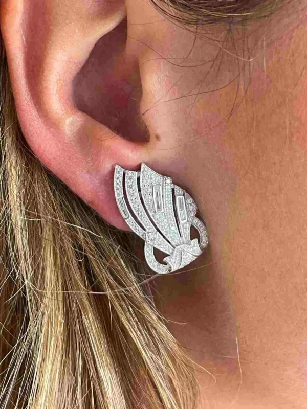 Roman Joyero Broches | Pendientes<Broche PUMA desmontable en pendientes de plata 925ml con circonitas