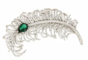 Roman Joyero Broches<Broche TASMANIA maravilloso de plata 925 ml con circonitas esmeraldas