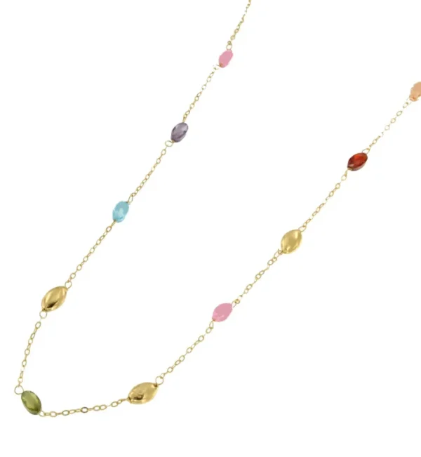 Roman Joyero Cadenas Y Gargantillas<BUKET cadenita oro con entrepiezas lisas y semipreciosa