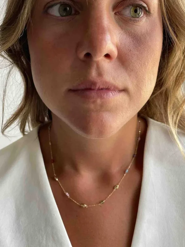 Roman Joyero Cadenas Y Gargantillas<BUKET cadenita oro con entrepiezas lisas y semipreciosa