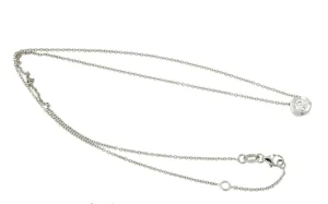 Roman Joyero Cadenas Y Gargantillas<Cadena de oro blanco con chatón de brillante