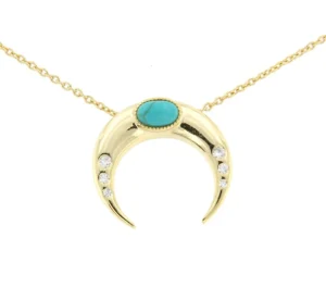 Roman Joyero Cadenas Y Gargantillas<Cadena de plata con baño de oro, luna, circonitas y piedra