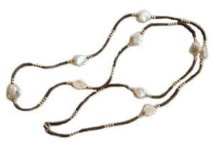 Roman Joyero Cadenas Y Gargantillas<Cadena larga de plata con perlas.