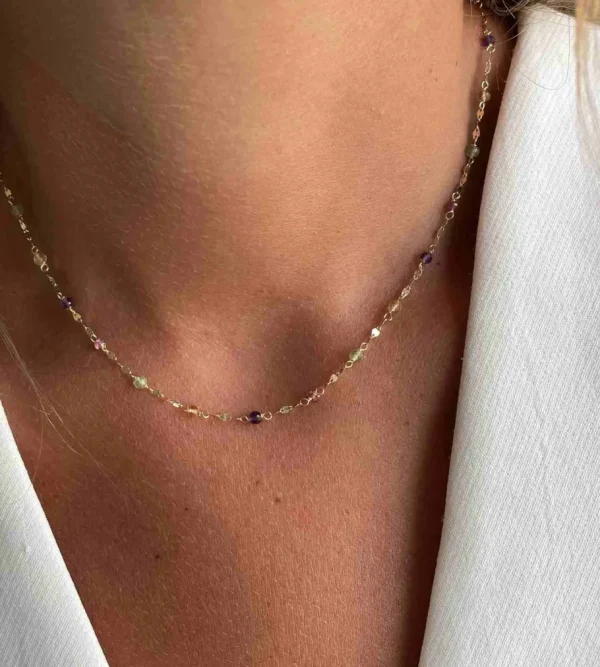 Roman Joyero Cadenas Y Gargantillas<Cadenita ALEYNA en oro amarillo de 18 ktes con semipreciosas