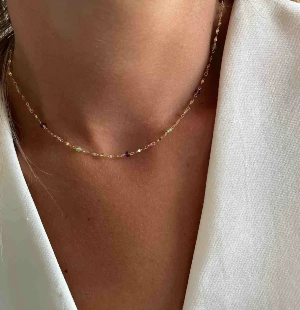 Roman Joyero Cadenas Y Gargantillas<Cadenita ALEYNA en oro amarillo de 18 ktes con semipreciosas