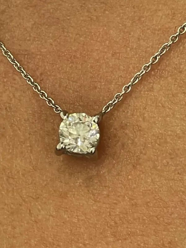 Roman Joyero Cadenas Y Gargantillas<Cadenita ALFA de oro blanco de 18 Kilates con solitario de brillante