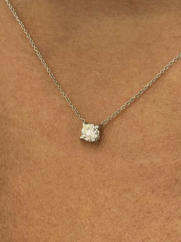 Roman Joyero Cadenas Y Gargantillas<Cadenita ALFA de oro blanco de 18 Kilates con solitario de brillante