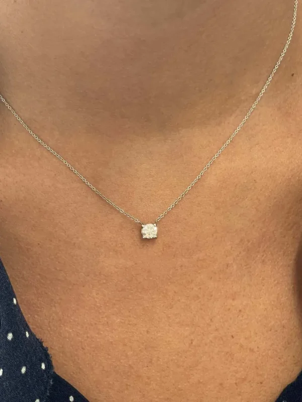 Roman Joyero Cadenas Y Gargantillas<Cadenita ALFA de oro blanco de 18 Kilates con solitario de brillante