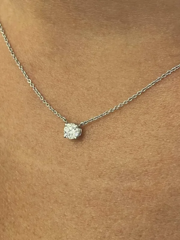 Roman Joyero Cadenas Y Gargantillas<Cadenita ALFA de oro blanco de 18 Kilates con solitario de brillante