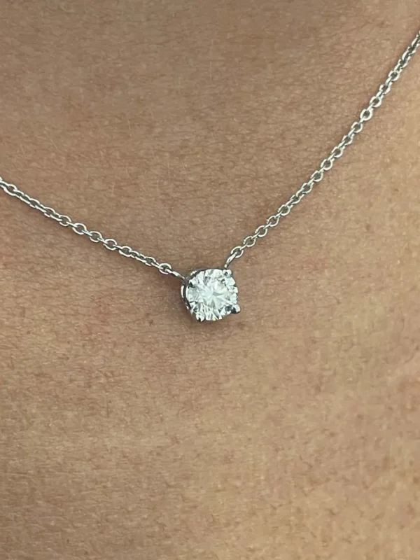 Roman Joyero Cadenas Y Gargantillas<Cadenita ALFA de oro blanco de 18 Kilates con solitario de brillante