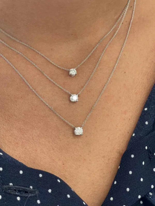 Roman Joyero Cadenas Y Gargantillas<Cadenita ALFA de oro blanco de 18 Kilates con solitario de brillante
