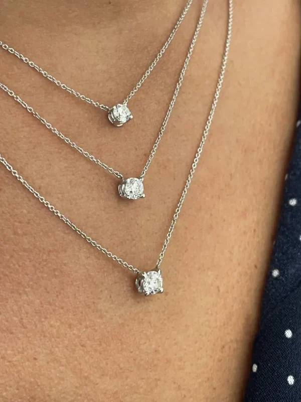 Roman Joyero Cadenas Y Gargantillas<Cadenita ALFA de oro blanco de 18 Kilates con solitario de brillante