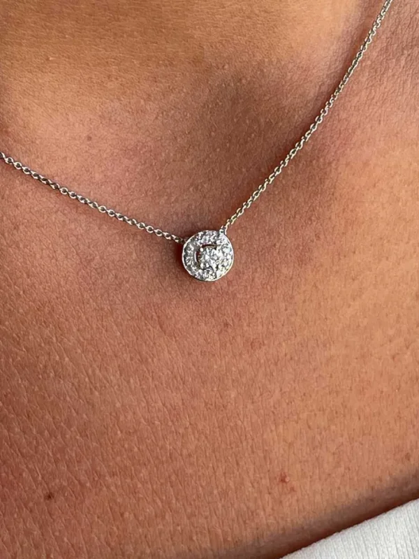 Roman Joyero Cadenas Y Gargantillas<Cadenita CANDELA con dije en oro blanco 18 ktes y brillantes.