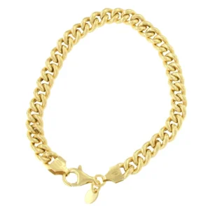 Roman Joyero Pulseras<CAGLIARI pulsera plata 1ª ley bañada oro eslabones barbados