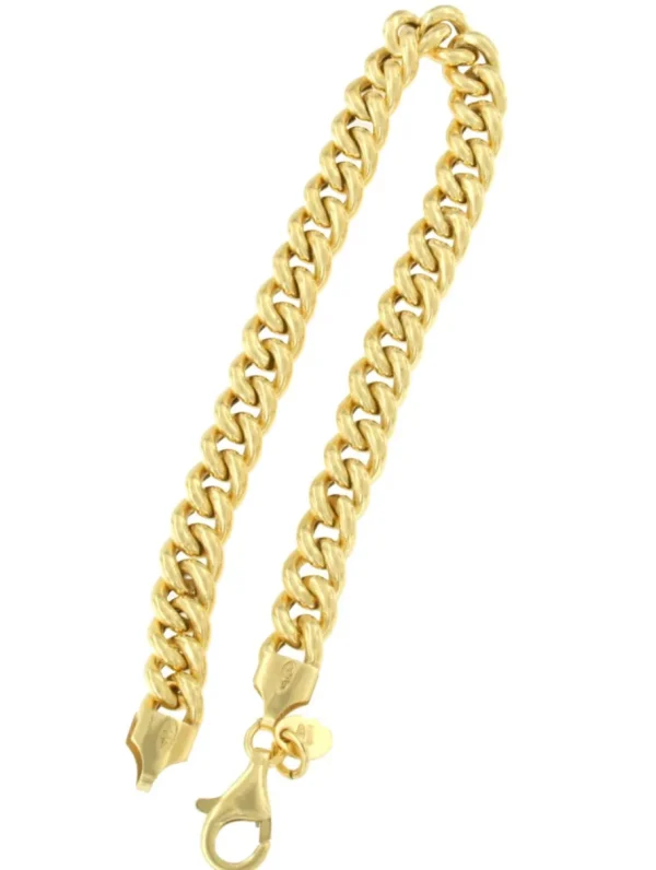 Roman Joyero Pulseras<CAGLIARI pulsera plata 1ª ley bañada oro eslabones barbados