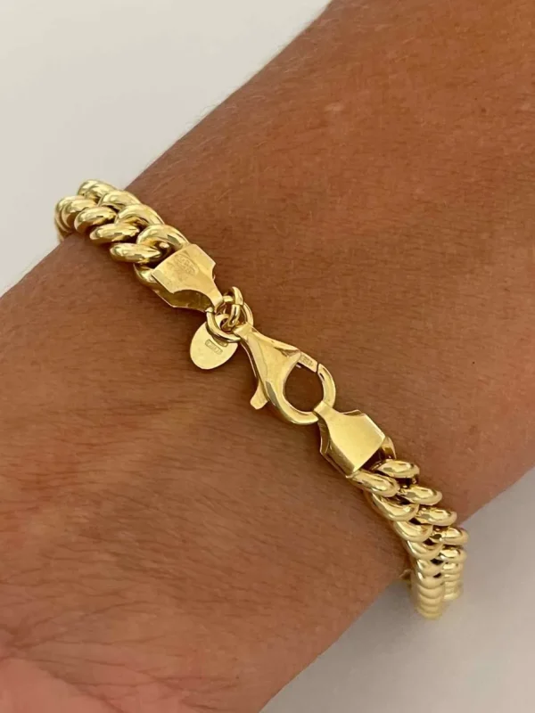 Roman Joyero Pulseras<CAGLIARI pulsera plata 1ª ley bañada oro eslabones barbados