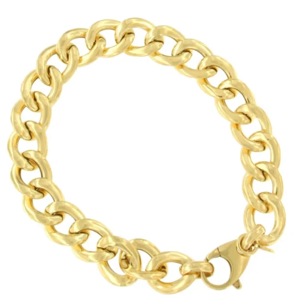 Roman Joyero Pulseras<CAGLIARI pulsera plata 1ª ley bañada oro eslabones barbados