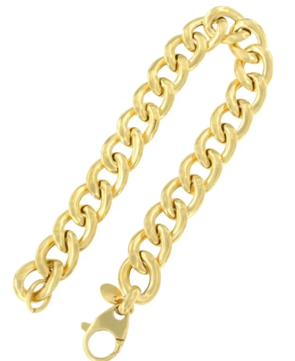 Roman Joyero Pulseras<CAGLIARI pulsera plata 1ª ley bañada oro eslabones barbados